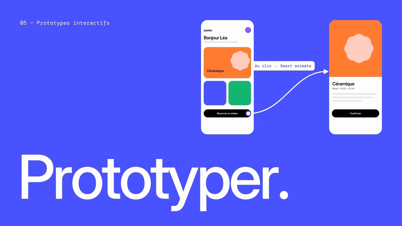 « Prototyper. » : deux écrans reliés par une interaction
